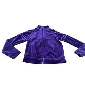 New York Laundry Purple Women’s Velour Full Zip  Jacket Size Small W/ Pockets